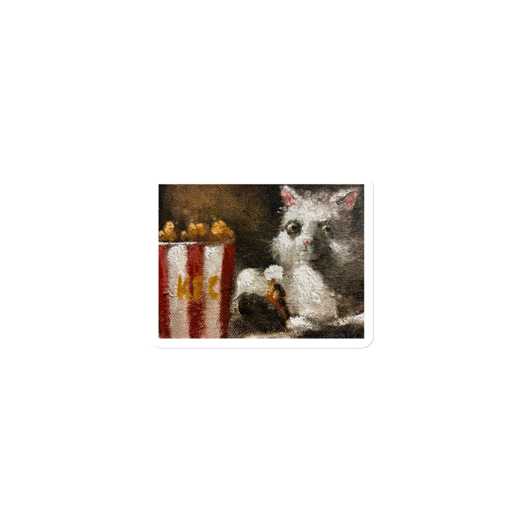 cat eating kfc MAGNET
