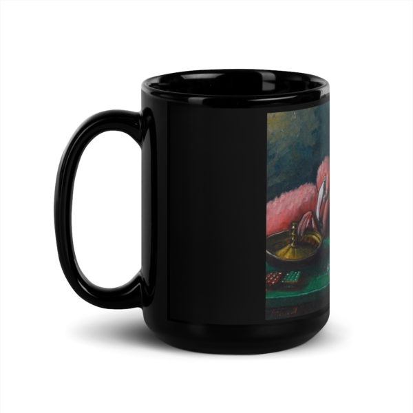 Black Glossy Mug Flamingo Roulette - Image 4
