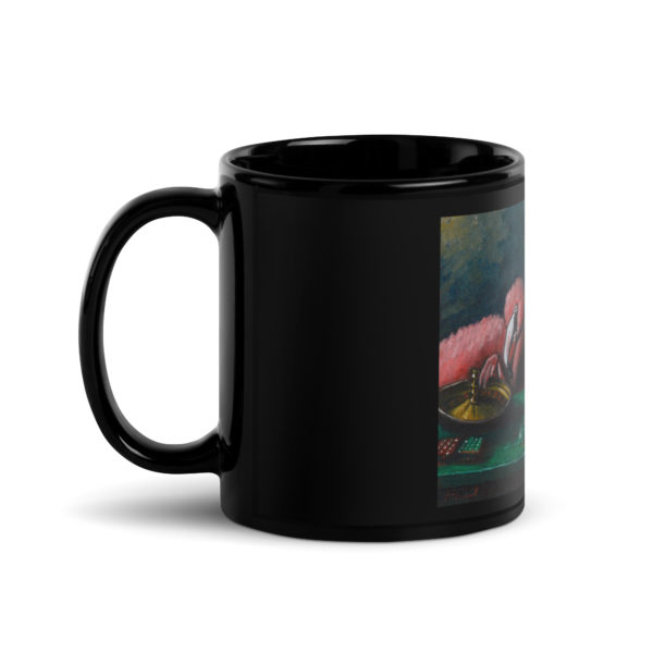 Black Glossy Mug Flamingo Roulette - Image 2