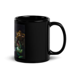 Black Glossy Mug Flamingo Roulette