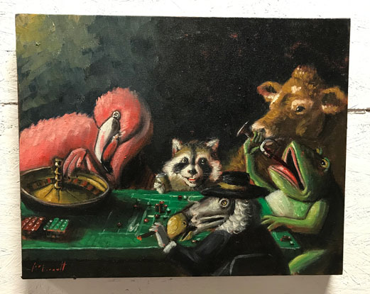 flamingo-roulette-by-joel-barnett-oringinal-signed-artwork-for-sale-art-gallery-greenville-sc-native