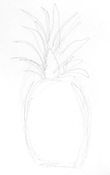 pineapple-drawing-outline