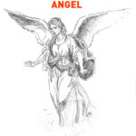 angel drawing easy outline how to draw step by step sketch sketching realistic fun cute cool wings flying simple hard figure angels robe cloth pencil flowing flow illustration