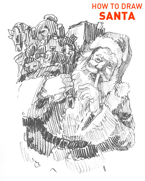 santa drawing easy outline how to draw step by step sketch sketching realistic fun christmas holidays jolly presents fun cute cool tree ornaments simple hard coca cola winter sleigh reindeer