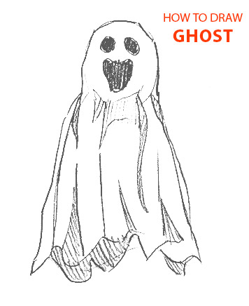 GHOST drawing easy STEP BY STEP how to draw