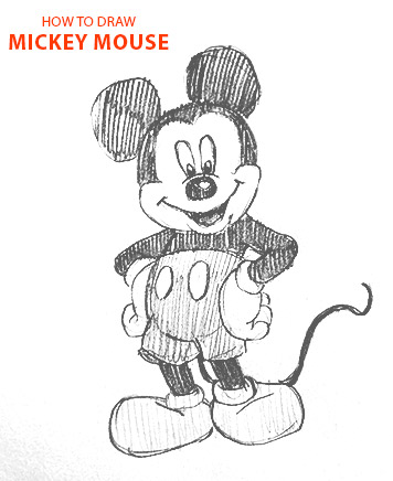 MICKEY MOUSE drawing easy STEP BY STEP how to draw