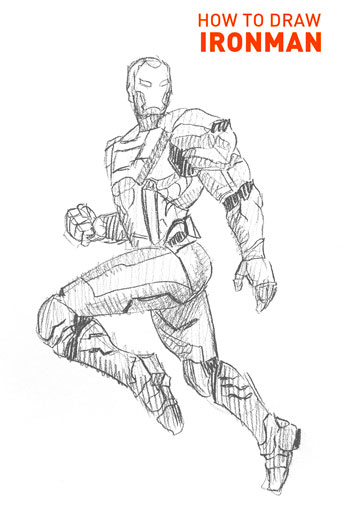 IRONMAN drawing easy STEP BY STEP realistic how to draw tutorial MARVEL RIVALS